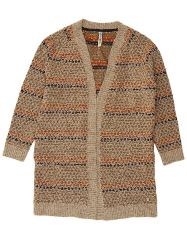 Pulover cardigan cu paragate pentru femei Weird Fish UK 12 Medium Bej Geometric