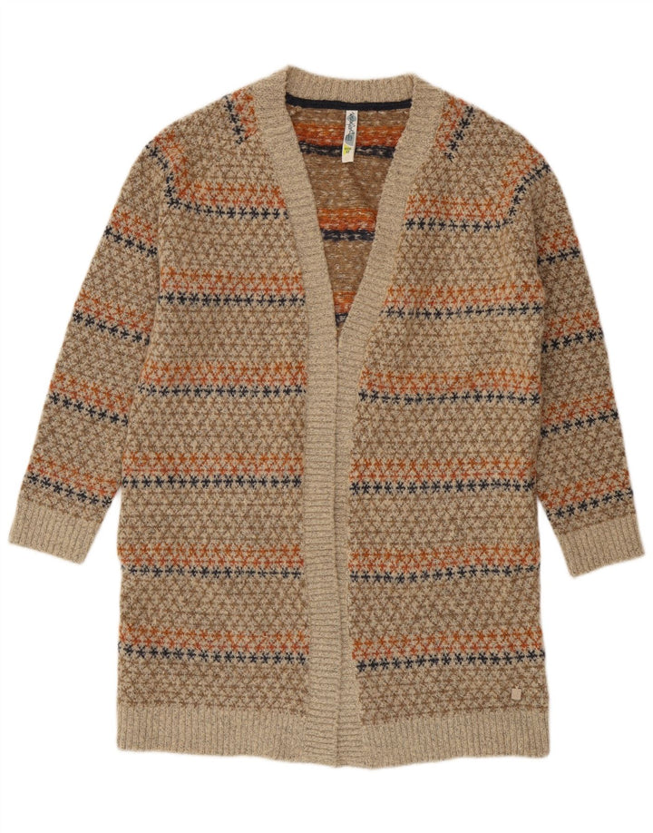 Pulover cardigan cu paragate pentru femei Weird Fish UK 12 Medium Bej Geometric
