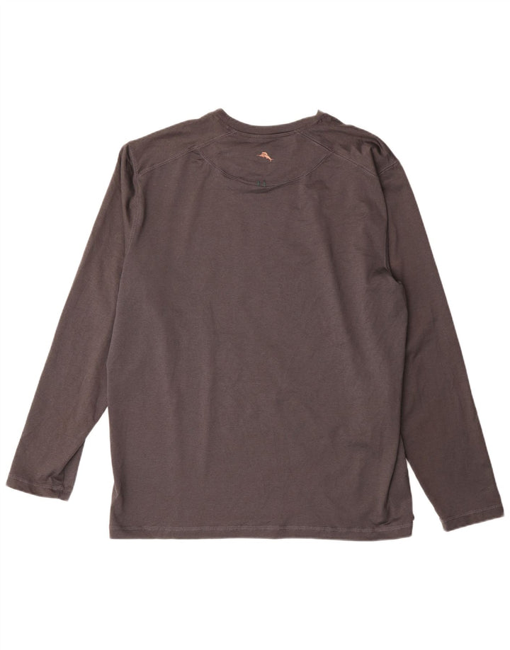 Top pentru bărbați Tommy Bahama cu mânecă lungă, gri mediu, poliester