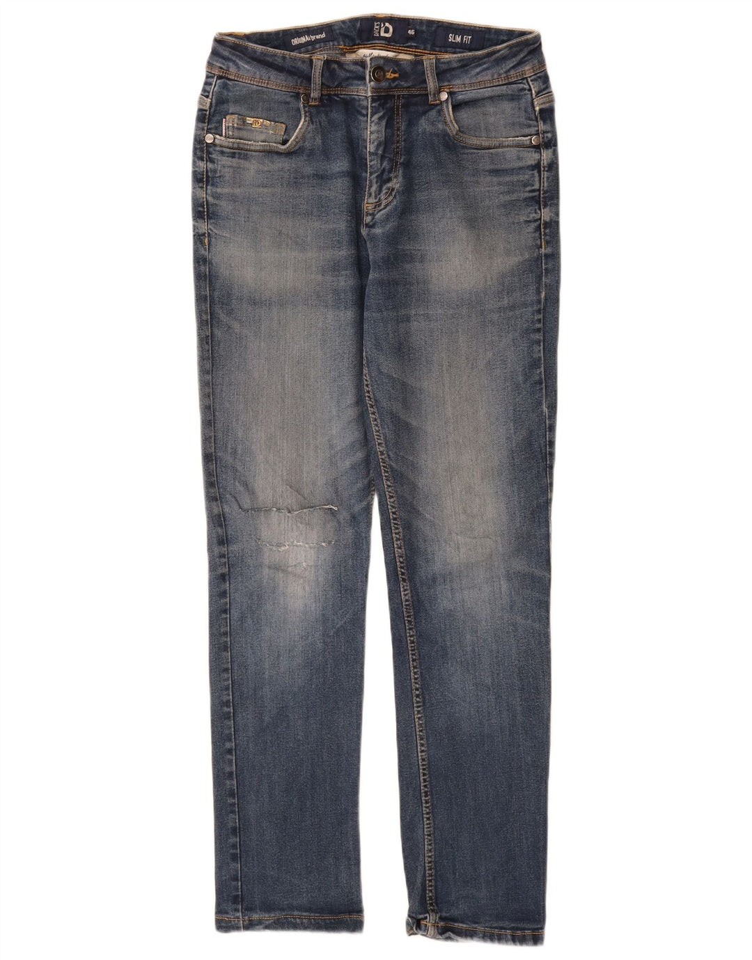 Dack's Blugi subțiri învechiți pentru femei IT 46 Large W30 L29 Blue Bumbac