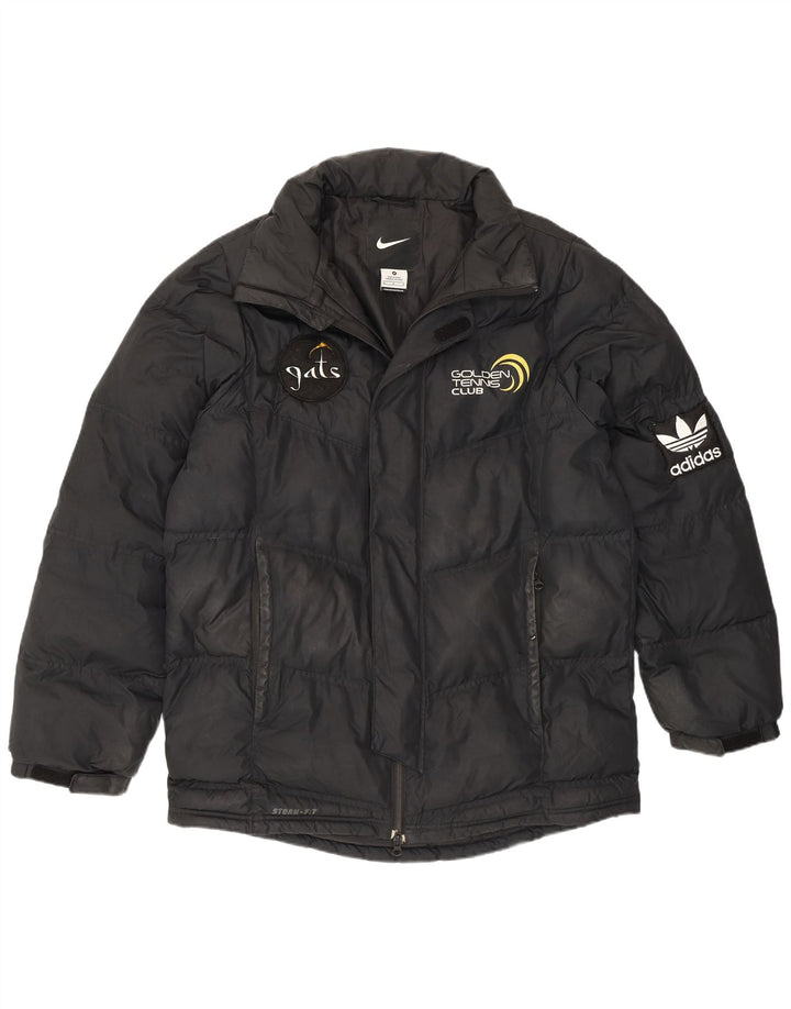 Jachetă căptușită cu grafică Nike pentru bărbați UK 38 Poliester mediu negru