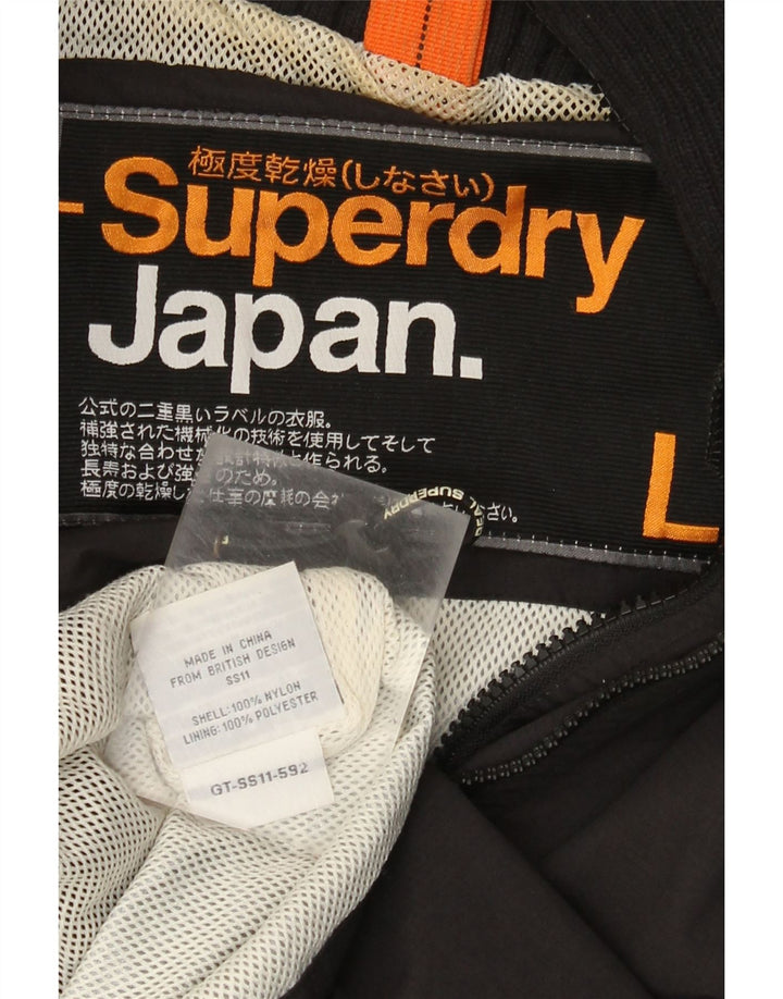 Jachetă de ploaie cu glugă pentru bărbați Superdry UK 40, mare, negru, nailon