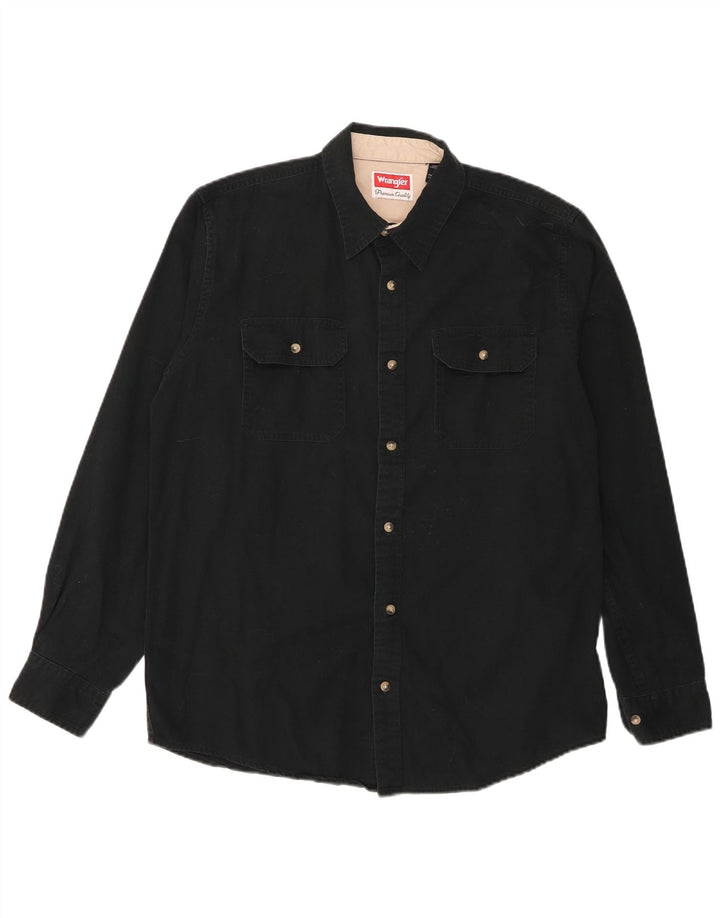 Cămașă pentru bărbați Wrangler, bumbac mediu negru