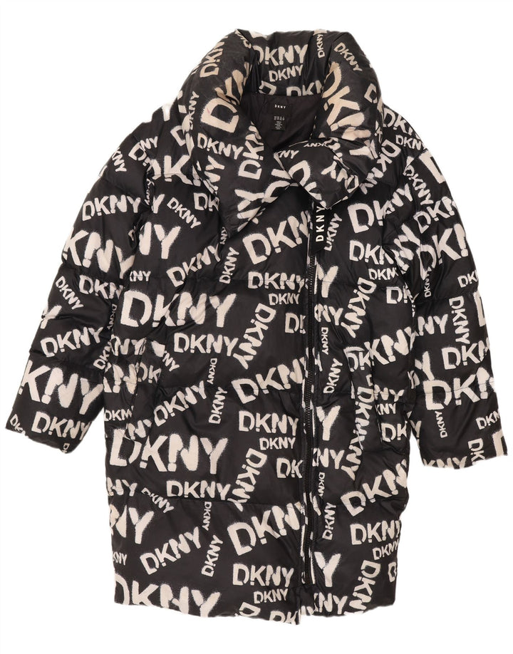 Dkny Manson supradimensionat cu grafic pentru femei UK 6 XS Nylon negru