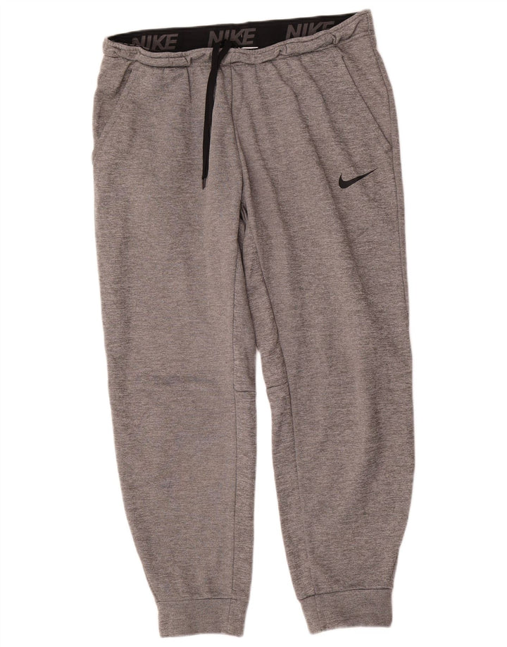 Pantaloni de trening Nike pentru bărbați Therma-Fit Pantaloni de jogging, mari, gri, poliester