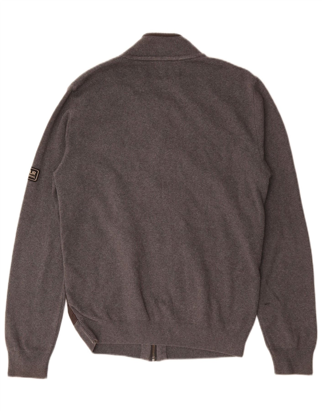 Pulover cardigan pentru bărbați Barbour, bumbac gri mediu