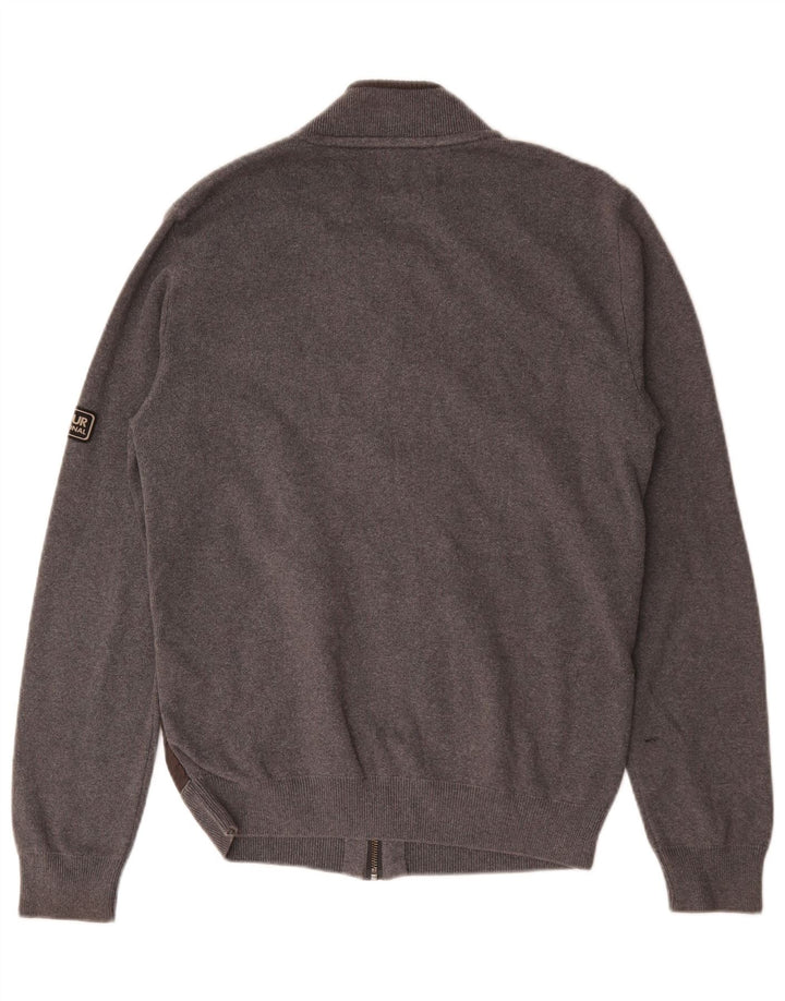 Pulover cardigan pentru bărbați Barbour, bumbac gri mediu