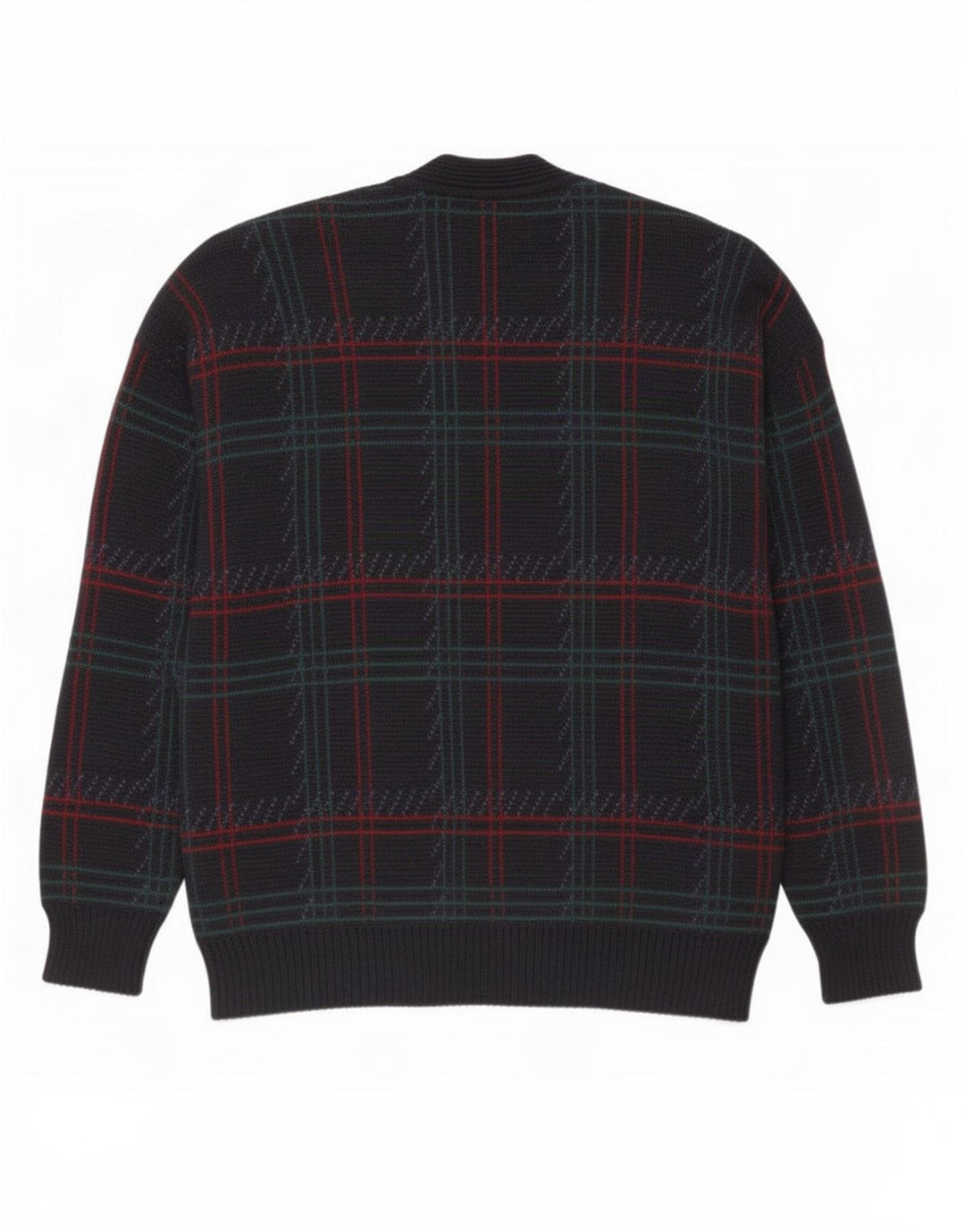 Cardigan Vintage pentru bărbați, cu carouri mari, bleumarin