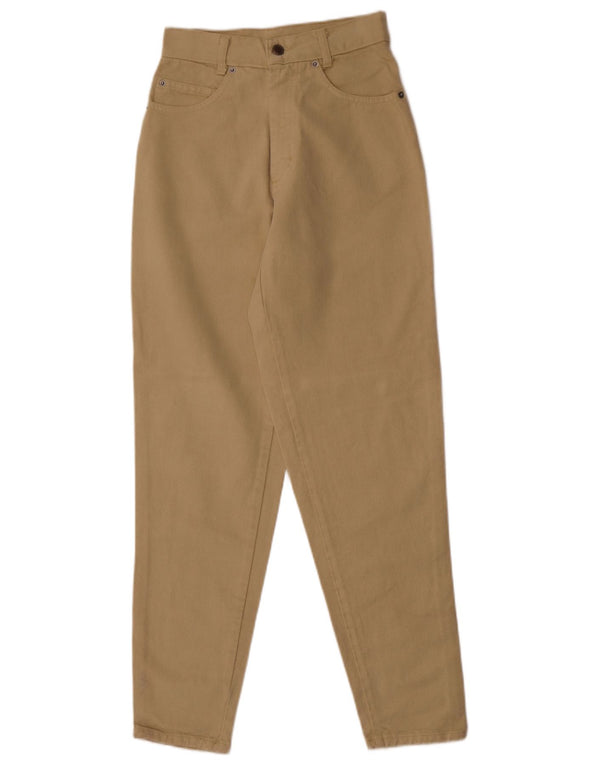 Blugi conici vintage pentru femei cu talie înaltă IT 36 XS W24 L30 bej bumbac