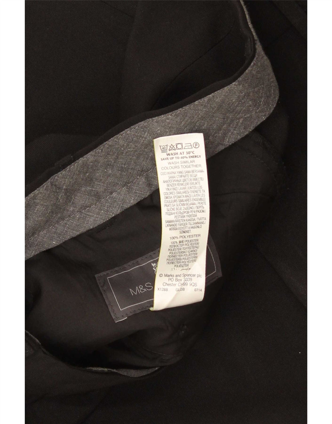 Pantaloni de costum pentru femei Marks & Spencer, cu ajustare normală, L38 L29, poliester negru