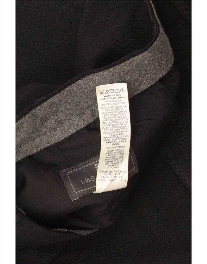 Pantaloni de costum pentru femei Marks & Spencer, cu ajustare normală, L38 L29, poliester negru