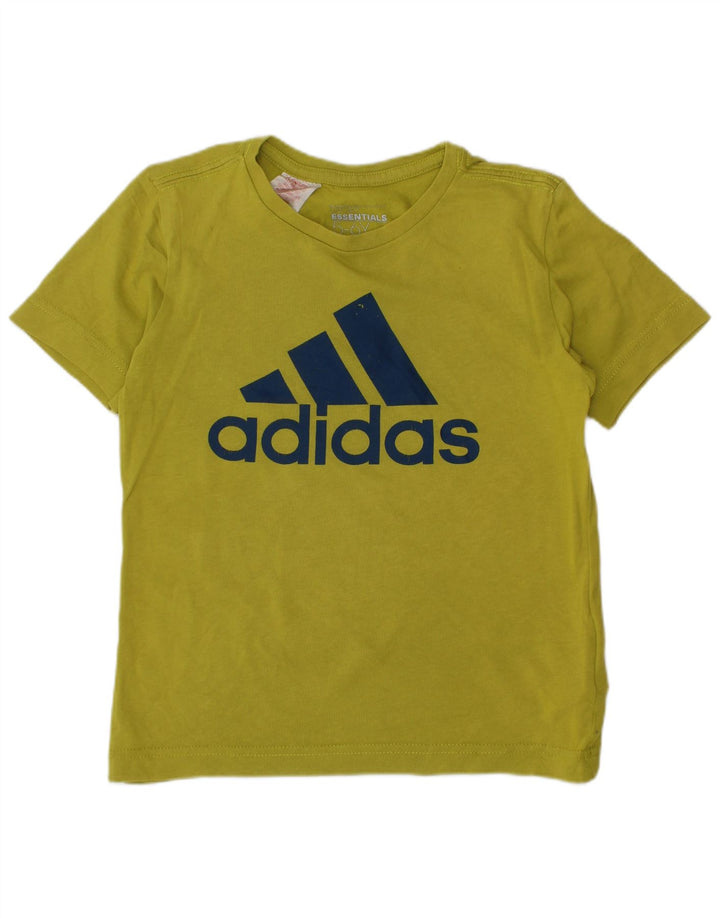 Tricou grafic ADIDAS Climalite pentru baieti Top 5-6 ani bumbac verde
