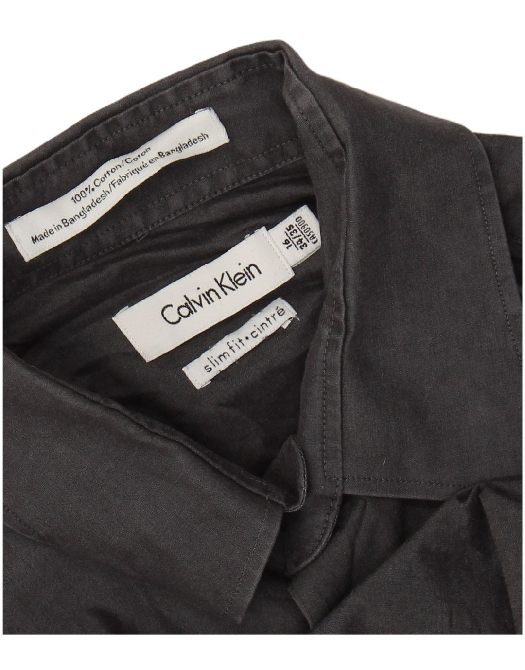 Cămașă pentru bărbați CALVIN KLEIN Slim Fit Mărimea 16 Mare Bumbac gri