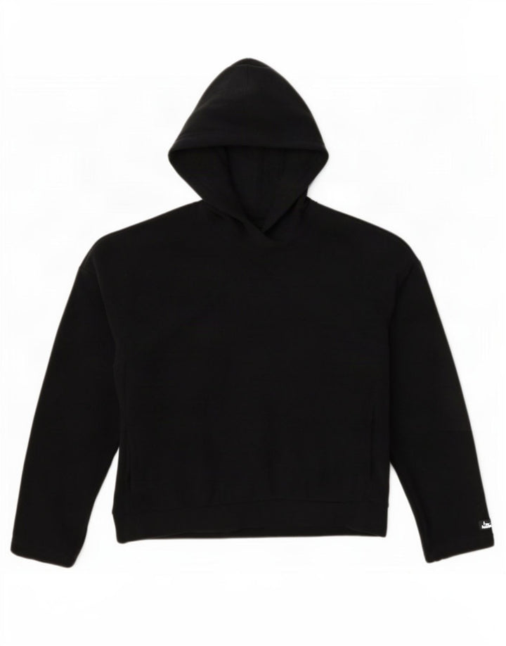 Pulover supradimensionat fleece cu glugă Nike pentru femei UK 10 Poliester negru mic