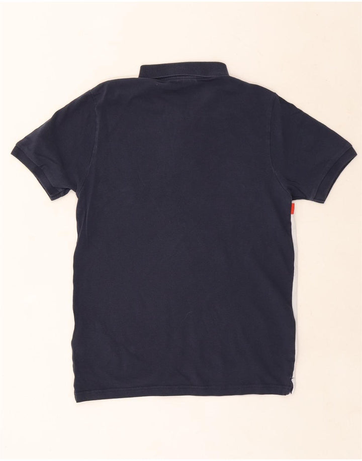 Cămașă polo pentru bărbați Ellesse, bumbac colorblock, albastru bleumarin mediu