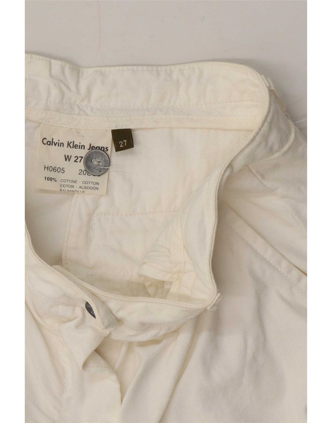 Pantaloni scurți chino Calvin Klein pentru femei W27 Small Bumbac alb