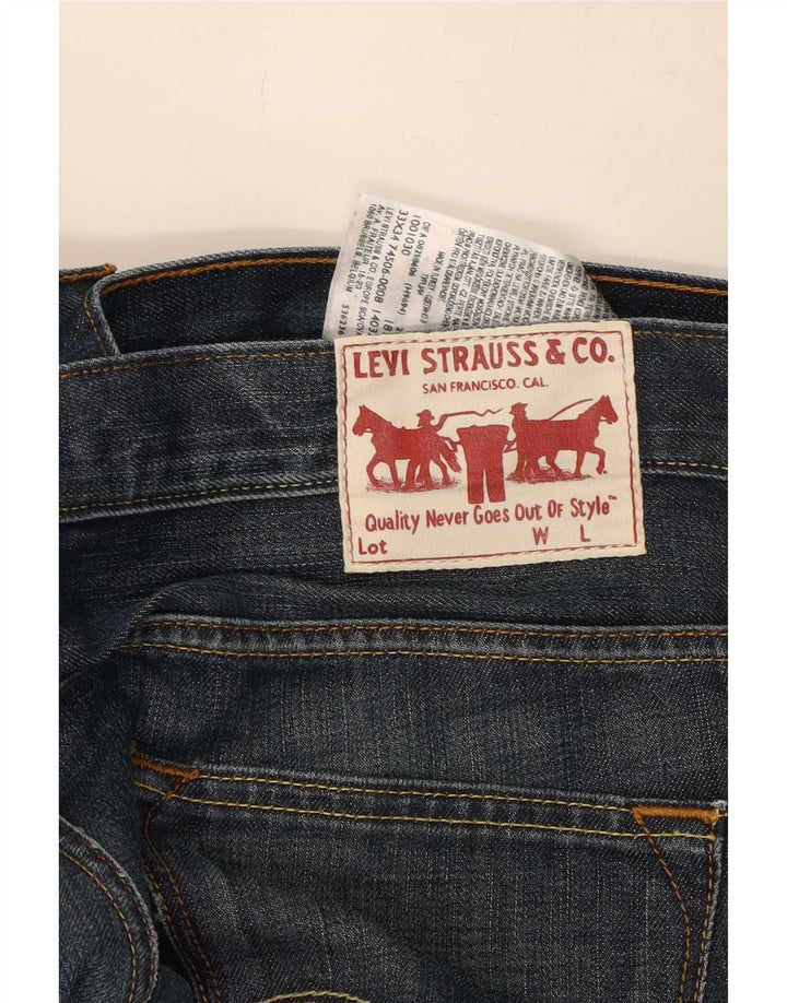 Blugi drepti pentru bărbați Levi's W33 L34 Bumbac bleumarin