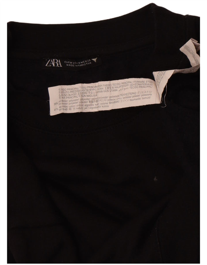Pulover crop pentru femei Zara UK 14 Poliester mediu negru