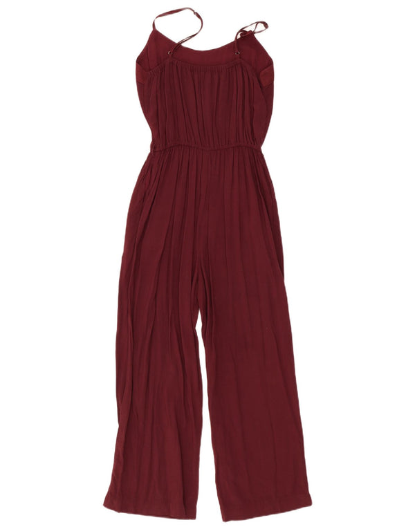 Salopetă fără mâneci pentru femei Abercrombie & Fitch UK 4 XS Burgundy Viscose