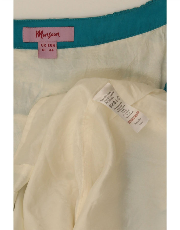 Rochie A-Line pentru femei Monsoon, model abstract, UK 16, mare, alb