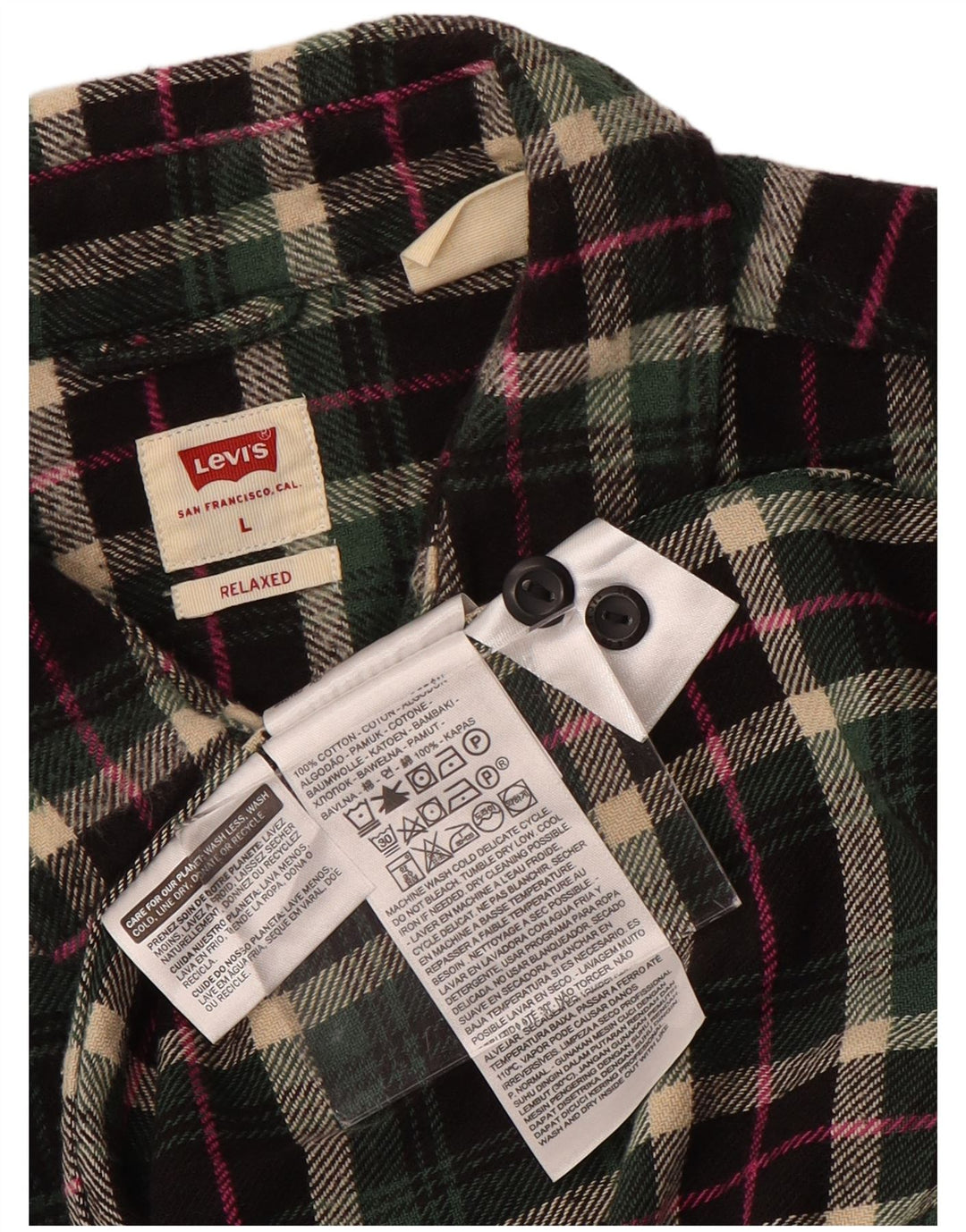Cămașă de flanel pentru bărbați Levi's, cu o formă relaxată, din bumbac cu carouri multicolore