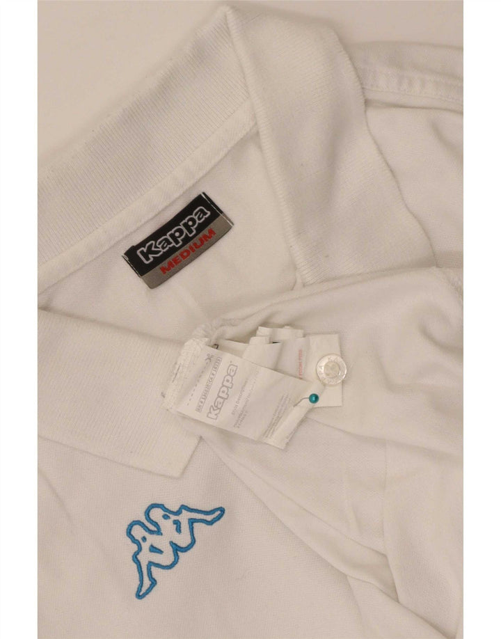 Cămașă polo pentru bărbați Kappa, bumbac alb mediu