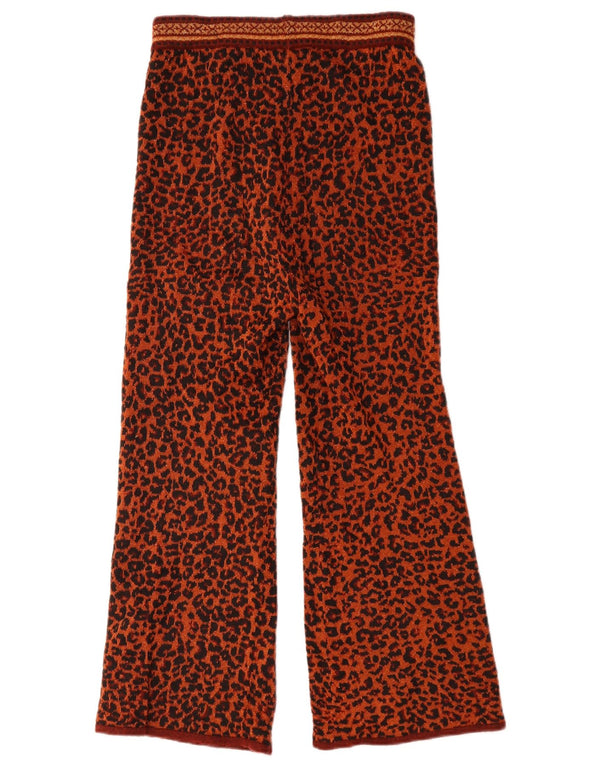 Pantaloni casual din tricot cu picioare largi Zara pentru femei Mici L26 L26 Maro Animal Print