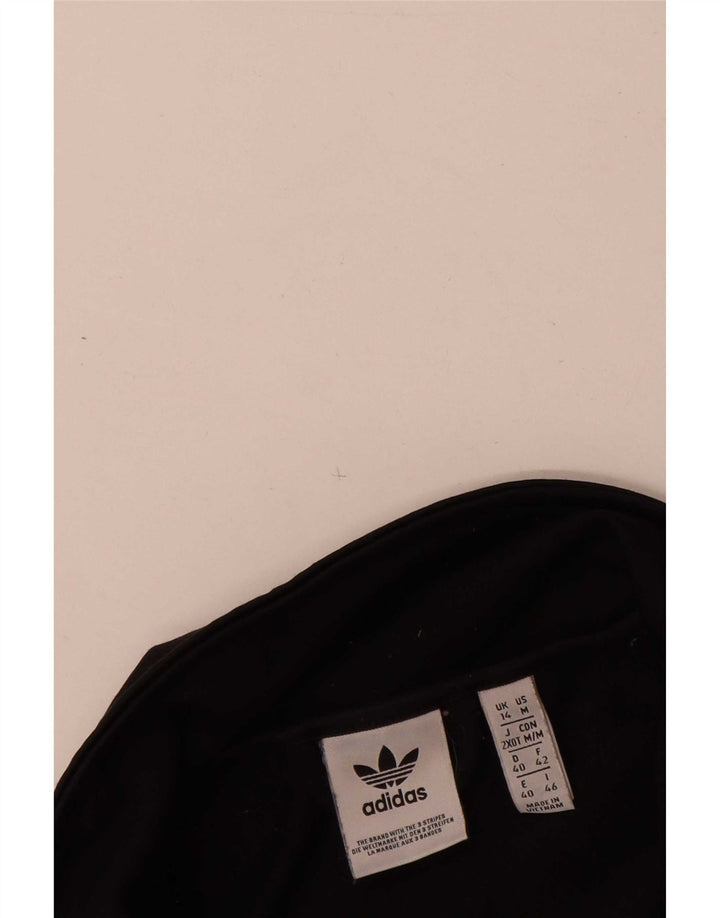 Jachetă de top pentru trening Adidas pentru femei UK 14 Medium Black Colorblock Poliester