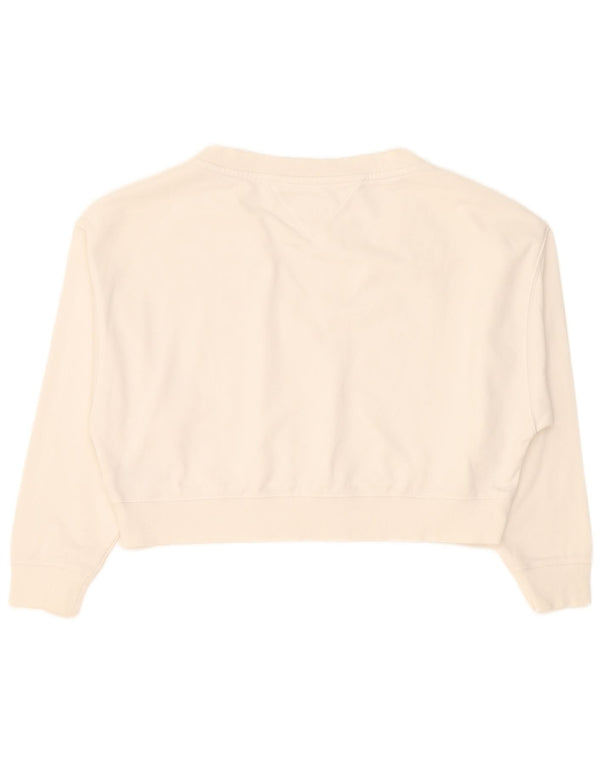 Pulover oversize crop Tommy Hilfiger pentru femei UK 10 Small White