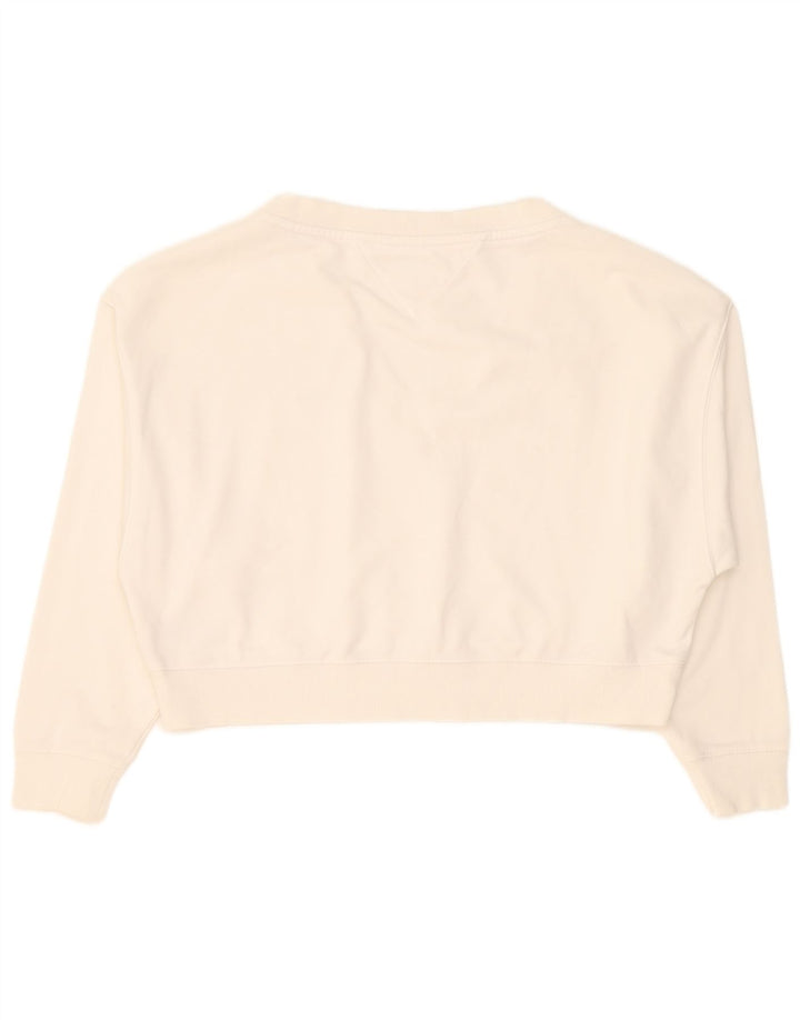 Pulover oversize crop Tommy Hilfiger pentru femei UK 10 Small White