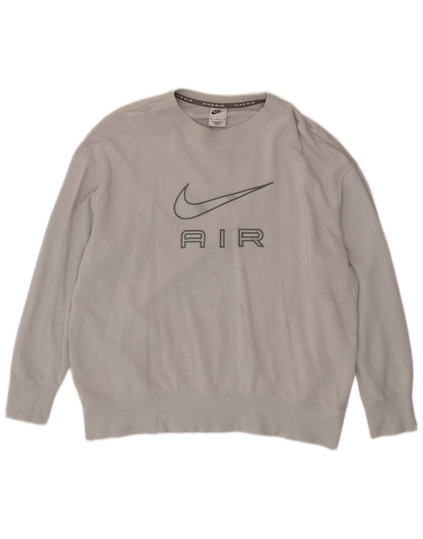 Hanorac grafic Nike pentru femei UK 14 Bumbac gri mediu