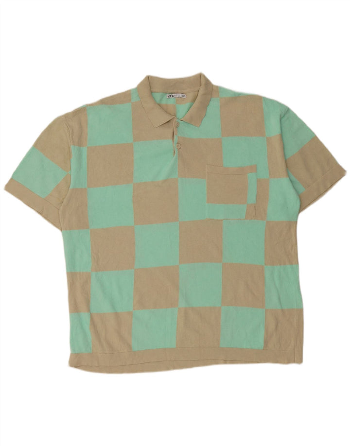 Tricou polo pentru bărbați Zara, mare, bej, geometric