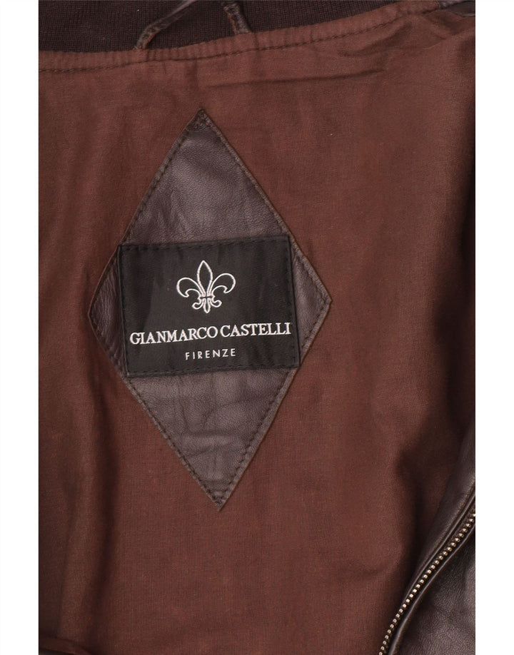Jachetă de piele vintage pentru bărbați UK 38 maro mediu
