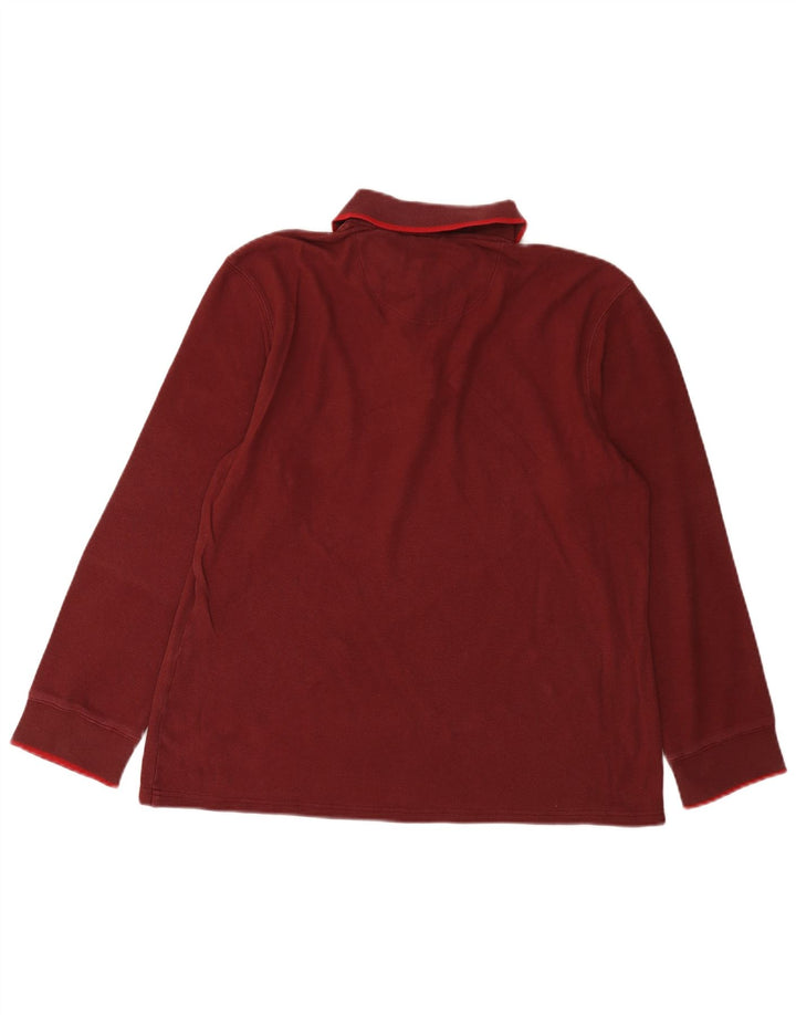 Tricou polo pentru bărbați Dockers cu mânecă lungă, bumbac mediu burgundy