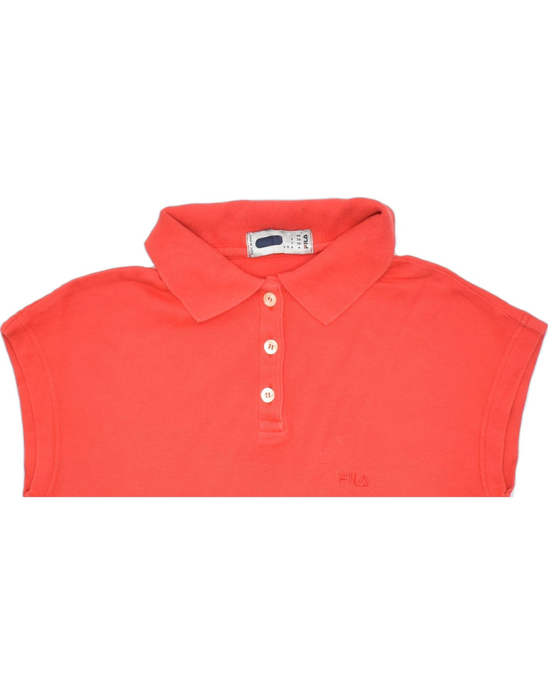 FILA Womens Sleeveless Polo Shirt IT 40 Small Red Cotton | Vintage | Thrift | Second-Hand | Used Clothing | Messina Hembry 