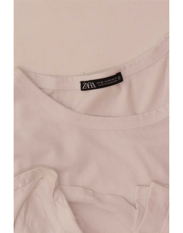 Top femeie Zara cu mânecă lungă UK 18 XL alb