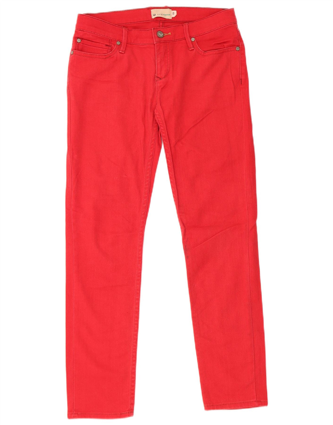 Blugi skinny pentru femei Roxy US 8 Medium W28 L27 Bumbac roșu