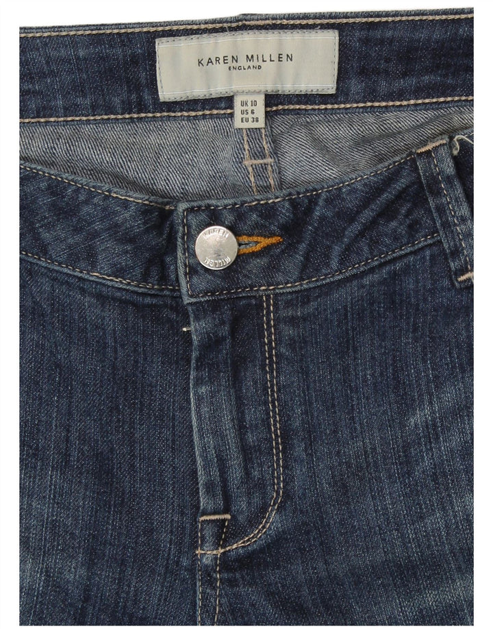 KAREN MILLEN Blugi tăiați subțiri pentru femei UK 10 Small W29 L24 Blue