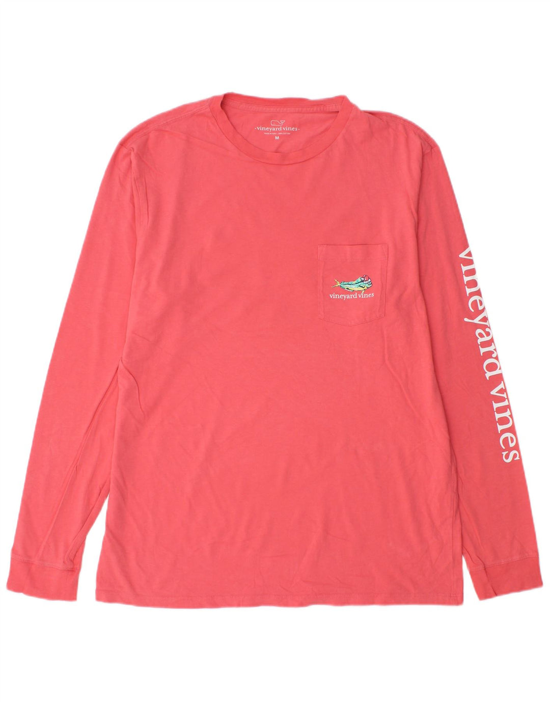 Vineyard Vines Top grafic pentru bărbați cu mânecă lungă, bumbac roz mediu