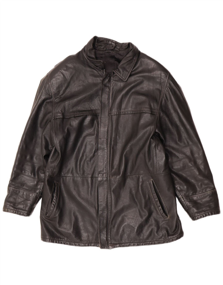 Jachetă de piele vintage pentru bărbați UK 40 Large Black