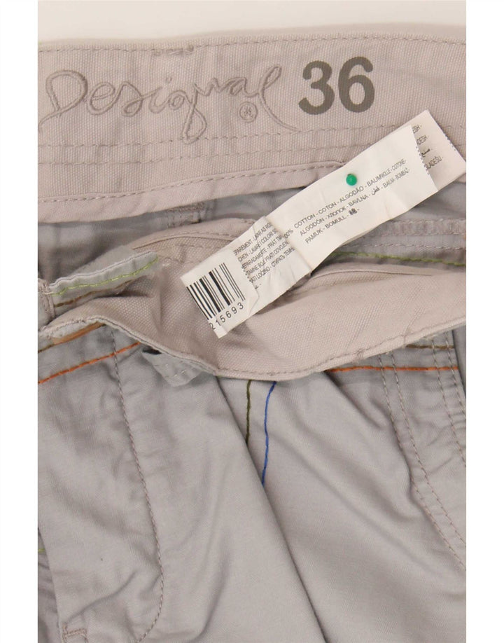 Pantaloni scurți Desigual Graphic Cargo W36, mare, gri, din bumbac