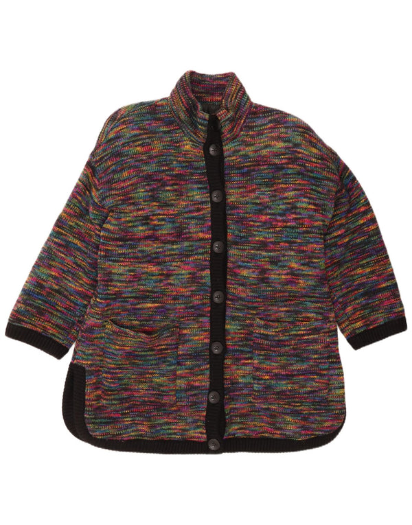 Pulover cardigan cu paragate vintage pentru femei UK 18 XL, multicolor, pete