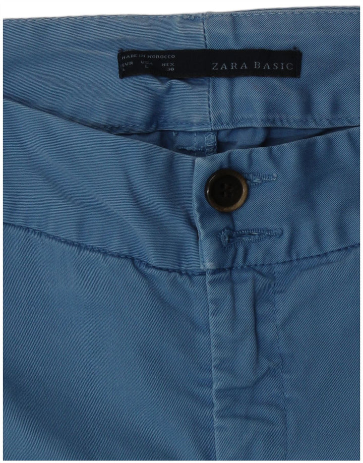 Pantaloni scurți chino pentru femei Zara, mari W30, bumbac albastru