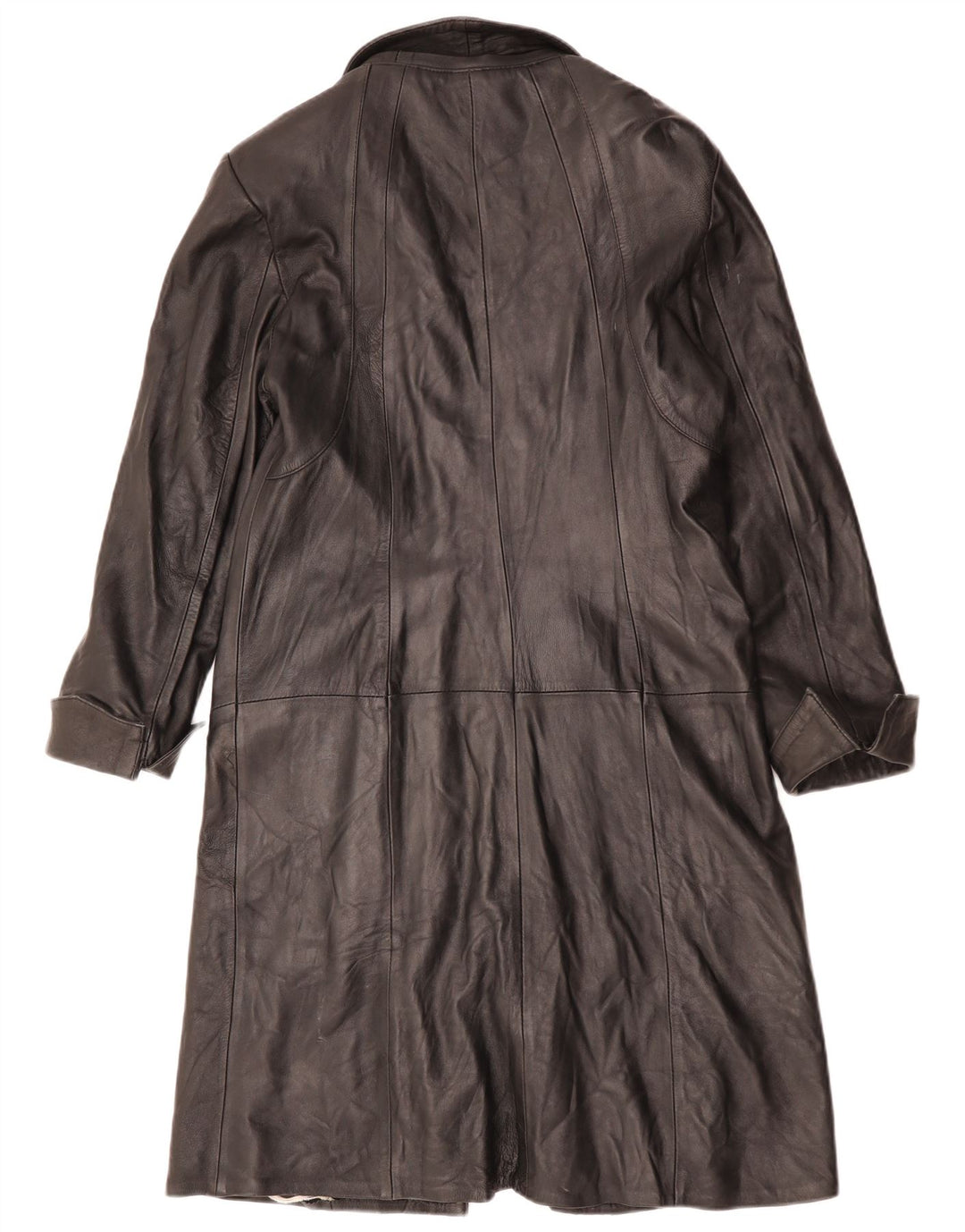 Palton de piele vintage pentru femei UK 12 Medium Black Leather