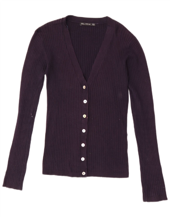 Pulover cardigan pentru femei Zara UK 12 Mov mediu