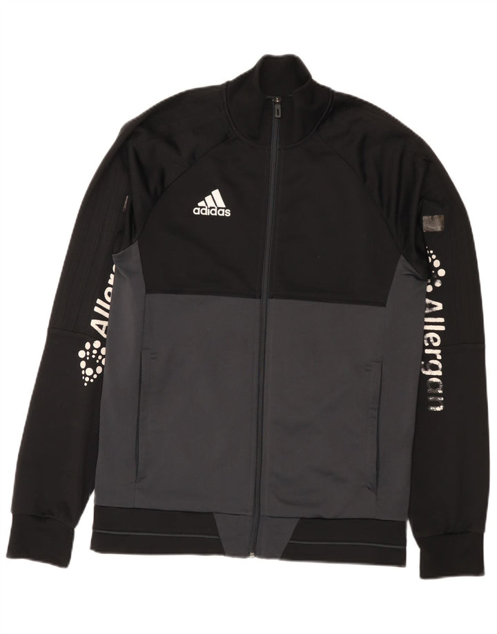Jachetă de top pentru trening grafic pentru bărbați Adidas, mică, neagră, din poliester