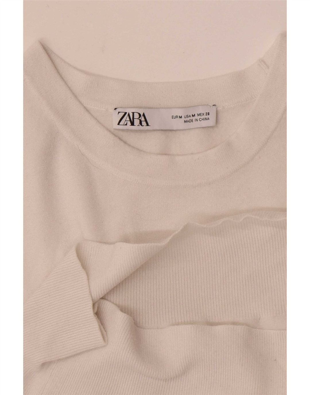 Bluză cu mânecă scurtă pentru femei Zara UK 12 Medium White
