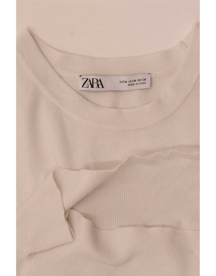 Bluză cu mânecă scurtă pentru femei Zara UK 12 Medium White