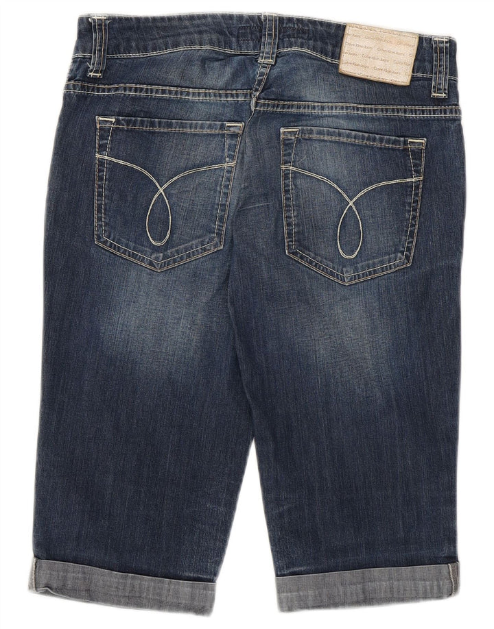Pantaloni scurți din denim pentru femei CALVIN KLEIN W28 bumbac bleumarin mediu