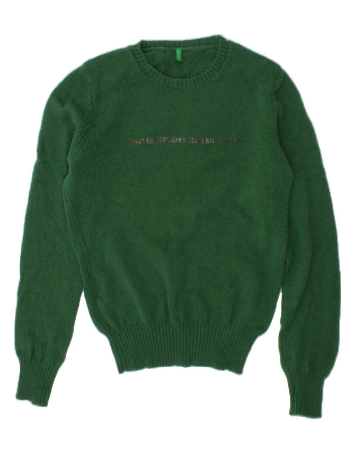BENETTON Boys Crew Neck Jumper Sweater 12-13 Years Green Vintage Benetton and Second-Hand Benetton from Messina Hembry 